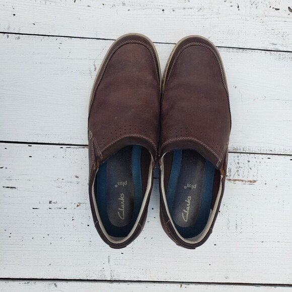 Clarks Bradley Step Plus Men's Loafers 13 Brown Leather Slip On Loafer EXCELLENT - Picture 4 of 5